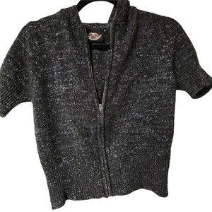 Harley-Davidson Zip Up Sparkle‎ Hoodie Wool Blend Medium Short Sleeve